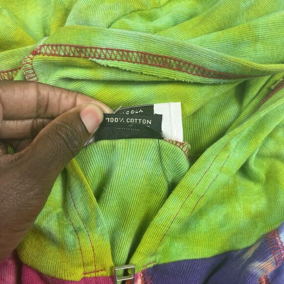 Talk Of The Walk Hooded Jacket Patchwork Boho Casual Hippie Y2K Full Zip L/ XL - Picture 9 of 12